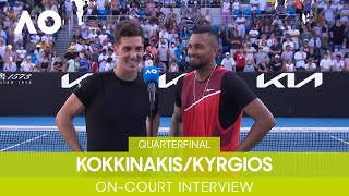 KokkinakisKyrgios OnCourt Interview QF  Australian Open 2022 [upl. by Dosh242]