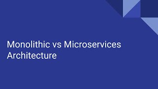 Monolithic vs Microservices Architecture [upl. by Einneb]