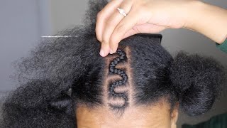 How To Do Zig Zag Cornrows On Your Own Natural Hair [upl. by Llehctim]