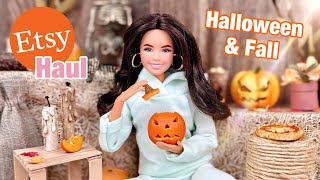 Barbie Fall amp Halloween Haul Etsy Clothing Items amp Accessories  Realistic Doll Miniatures [upl. by Noissap783]