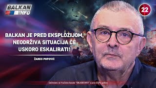 INTERVJU Žarko Popović  Stanje na Balkanu je neodrživo bure baruta će uskoro planuti 1762024 [upl. by Annasor]