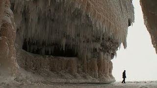 Lake Superiors ice caves offer glimpse of natures fleeting beauty [upl. by Feil]