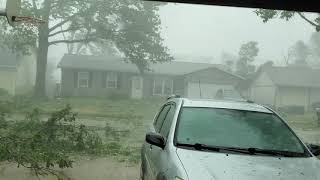 derecho storm cedar rapids ia part 1 church roof explodes [upl. by Sidnac]