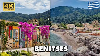 BENITSES 🌞 Corfu Island Greece 🇬🇷  Old Village amp Beautiful Beaches 🏖️ ► FULL TOUR 4K ► [upl. by Aguie]