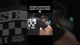 Double knockdown leads to wild finish 😳 kento kickboxing GLORY93 [upl. by Alcot808]