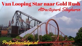 Van Looping Star naar Gold Rush  Attractiepark Slagharen [upl. by Nollaf]