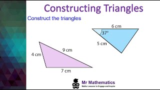 Constructing Triangles using a Pair of Compasses and Protractor [upl. by Carmina]