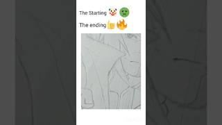 The Starting 🤮🤡 vs The end 👍⚡Minato drawing drawing saishs art denytshorts shrots anime [upl. by Idalina]