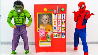 Vlad and Niki  Kids story with superheroes vending machine [upl. by Onailimixam798]