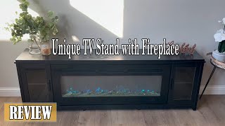 Fireplace And TV Stand Review  ONEINMIL 80quot Fireplace TV Stand with 50quot Electric Fireplace [upl. by Kelci]