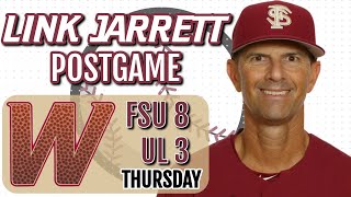 FSU Baseball  Florida State coach Link Jarrett on 83 win vs Louisville to open series  FSU [upl. by Kiki522]