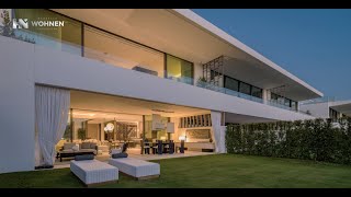 New Modern Luxury Semi Detached Villa with sea views Golden Mile Marbella near Beach Puerto Banus [upl. by Chlores492]