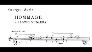 Georges Auric  Hommage à Alonso Mudarra for guitar with score [upl. by Cida]