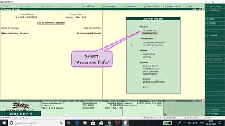 Manufacturing Journal in Tally ERP 9 [upl. by Eiuol]