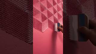 Process of Creating Light and Shadow Lines on a Wall with a Wavy Trowel [upl. by Dekeles]