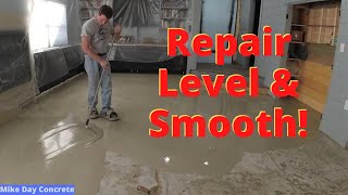 Amazing Self Leveling Concrete Overlay Fixing a badly damaged concrete floor [upl. by Ali]