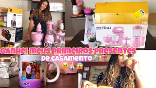 GANHEI MEUS PRIMEIROS PRESENTES DE CASAMENTO 🏠🩷🥰 Uma nova fase da minha vida está por vim casamento [upl. by Debra21]