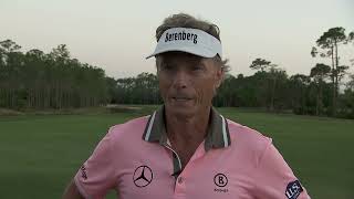 Emotional Bernhard Langer after 45 wins PGA Tour Champions quotWhole my life is a improbable storyquot [upl. by Eenor486]