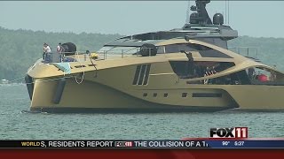 New yacht launched in Sturgeon Bay [upl. by Millian]