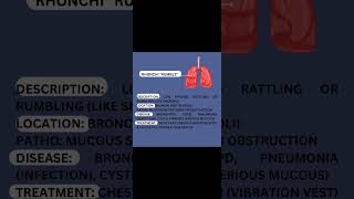 Rhonchi quotRumblequot Abnormal lung sounds [upl. by Aniretac]