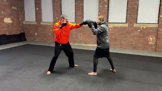 Double jab cross slip cross lead roundhouse kick [upl. by Solram407]