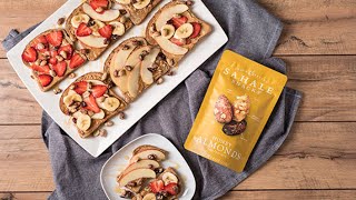 Multigrain Toast with Nut Butter Fruit amp Sahale Snacks® Honey Almonds Glazed Mix [upl. by Betteanne]