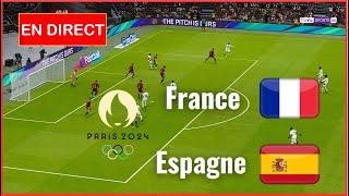 France vs Espagne en direct finale JO de Paris 2024 match complet Simulation football Gameplay PC [upl. by Nawd]