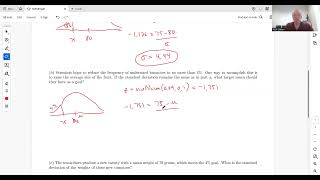 Normal Model  Finding Mean or Standard Deviation [upl. by Atsedom933]