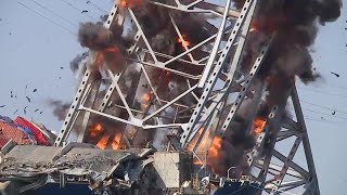 Controlled demolition of section of the Key Bridge [upl. by Aisaim]