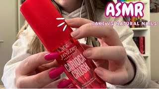 ASMR Fake Vs Natural Nails  Tapping and Scratching [upl. by Giglio778]