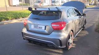 This stage 2 Mercedes Benz A250 sounds insane with full exhaust  A45 body kit [upl. by Aicirtap]