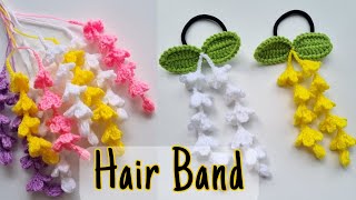 DIY Hair Band 🎀 ရောင်စုံပန်းကုံးထိုးနည်း🌈 [upl. by Francklyn]