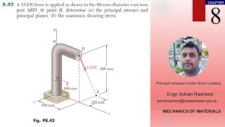 842 Principal Stress under Given Loading  Mechanics of materials [upl. by Elisabet579]