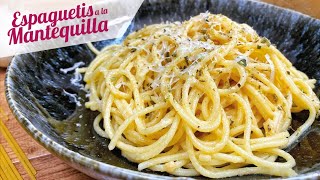 ESPAGUETIS A LA MANTEQUILLA CON AJO  Receta de pasta fácil y rápida [upl. by Yelrahc249]