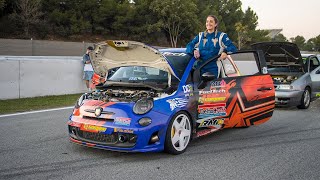 Fiat 500 Abarth  450 HP Shooting Flames Huge Revs Drag Race and more [upl. by Sulrac]