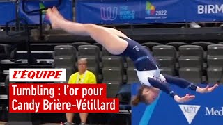 Tumbling  La Française Candy BrièreVétillard médaille dor aux Jeux Mondiaux [upl. by Idolla]