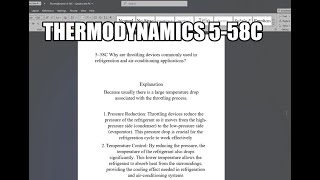 Thermodynamics 558C Why are throttling devices commonly used in refrigeration and airconditioning [upl. by Irami246]