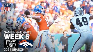 Las Vegas Raiders vs Denver Broncos  2024 Week 5 Game Highlights [upl. by Olen49]