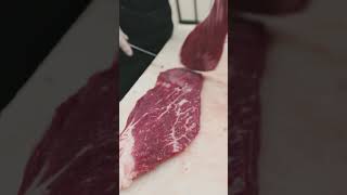 Cutting Beef Flat Iron Steaks 🔪🥩 shorts beef [upl. by Ymmaj394]