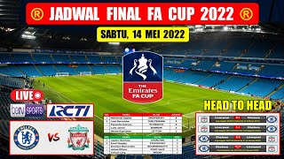 JADWAL FINAL PIALA FA 2022 LIVE RCTI  CHELSEA VS LIVERPOOL  HEAD TO HEAD [upl. by Ki]