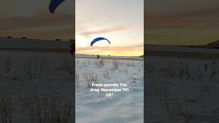 Fresh powder toe drag Nov 2024 freshpowder snow colorado Paramotor ppg snow [upl. by Pearle]