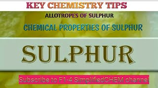 FORM 3 SULPHUR AND ITS COMPOUNDS  Extraction allotropes properties of sulphur [upl. by Pokorny205]