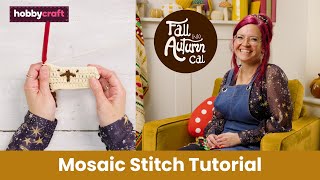 How to Crochet the Mosaic Stitch Technique  Fall Into Autumn CAL Blanket  Hobbycraft [upl. by Evreh603]