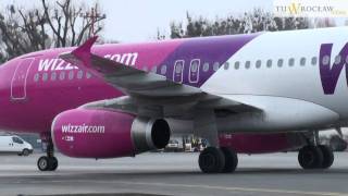 Airbus A320 linii WIZZAIR ląduje we Wrocławiu [upl. by Annovahs109]