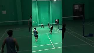 Quick return and saved a point badminton badmintonhighlights badmintondoubles shorts ytshorts [upl. by Jacobina]