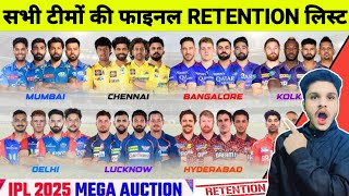 Breaking News  IPL 2025 सभी टीमों की फाइनल RETENTION LIST  IPL 2025 MEGA AUCTION quot IPL 2025 NEWS [upl. by Medlin]