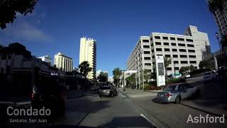 Driving in Puerto Rico  Condado Ashford Ave District [upl. by Ahsinnod]