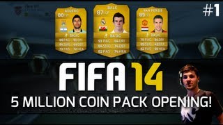 FIFA 14 5 MILLION COIN PACK OPENING  100K Packs Feat Bale Aguero and Van Persie 1 [upl. by Yelnet256]