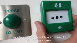 How to reset an emergency door release unit when call point key isnt available [upl. by Eachern585]