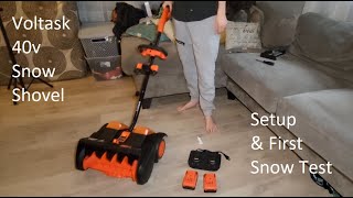 VOLTASK 40V Cordless Snow Shovel  Setup amp First Snow Test Review [upl. by Aitercul]